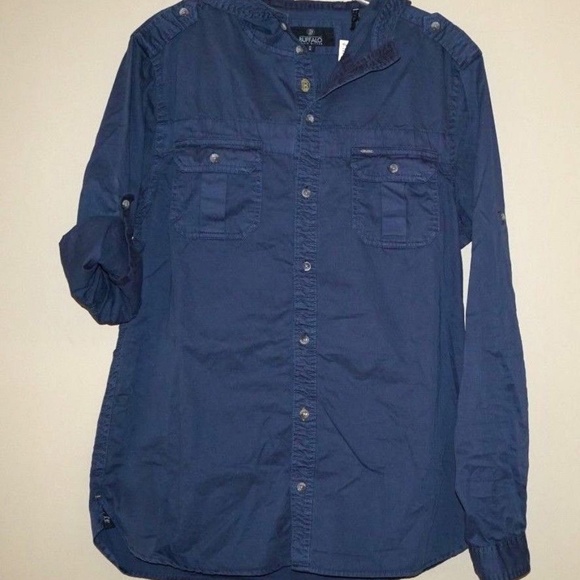 Buffalo David Bitton Sadrum Button Up Hoodie Shirt - Picture 2 of 8